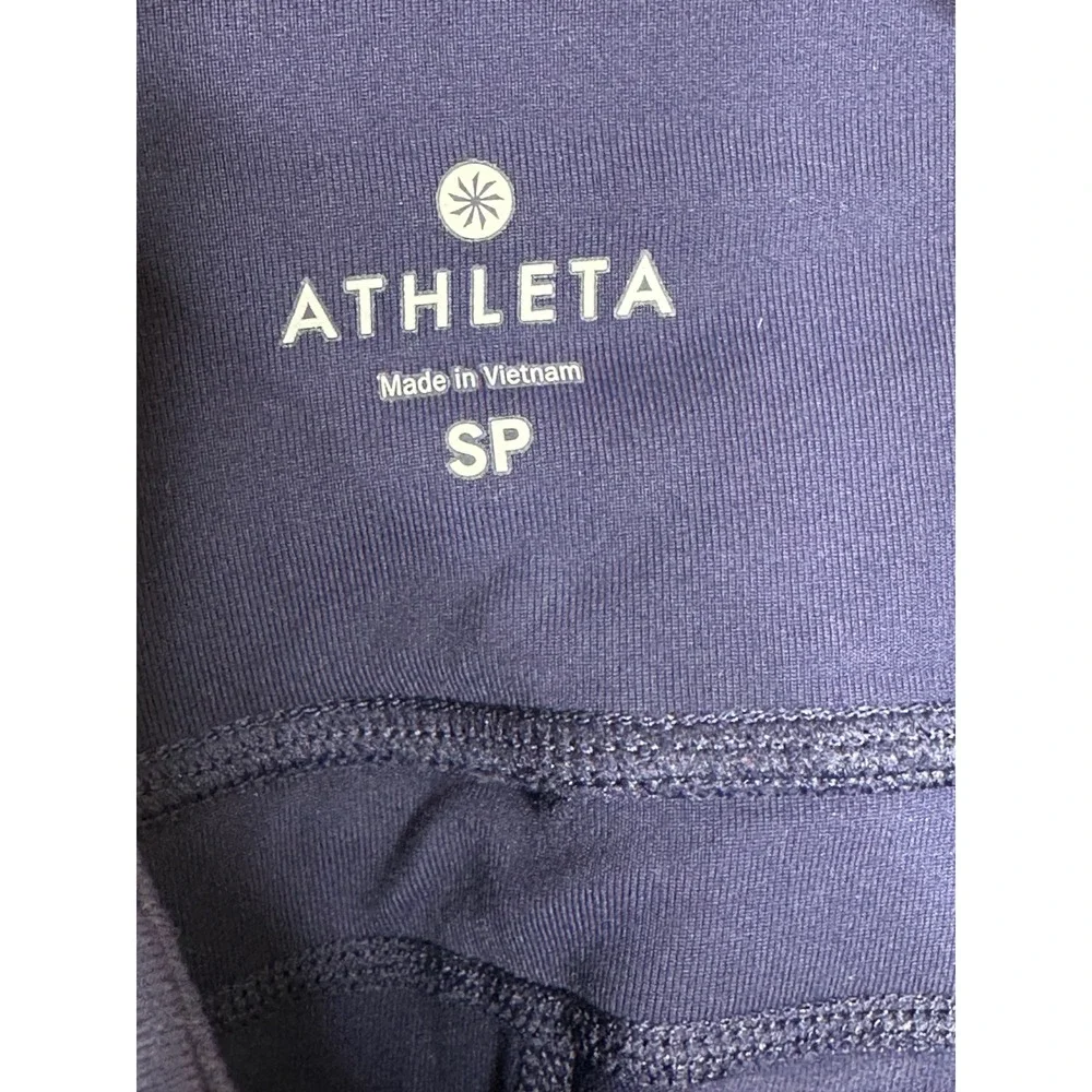 Athleta Bootcut Yoga Pants Small Petite Navy Blue Side Pockets Activewear